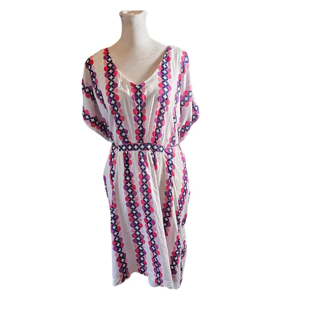 Boden Women's Cotton Waist Tie Sundress Dress colorful size 18